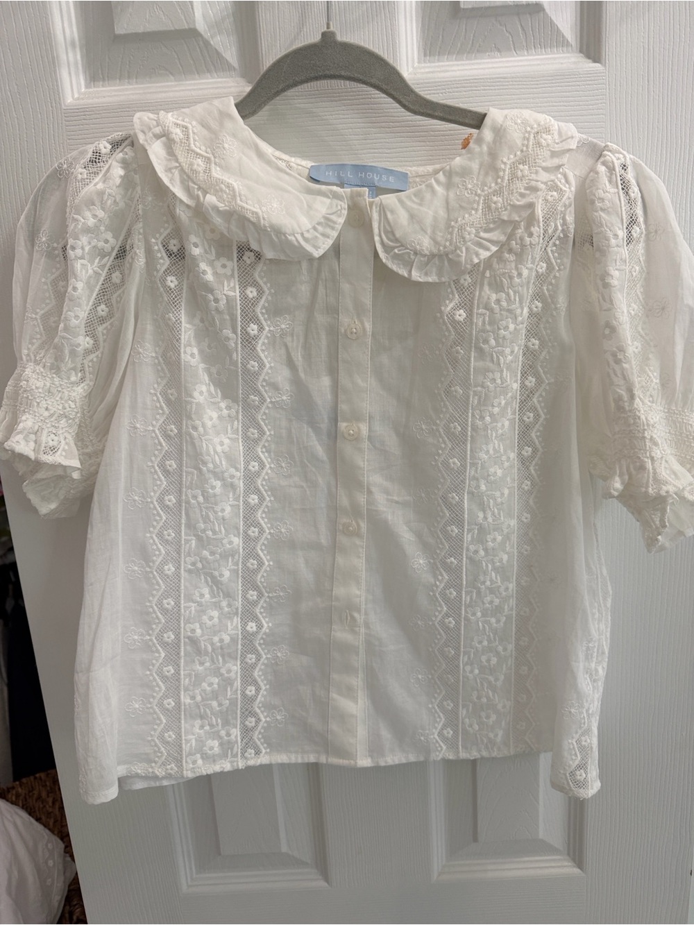 Hill House White Eyelet TOP AND SKORT SET. Skirt is NWT